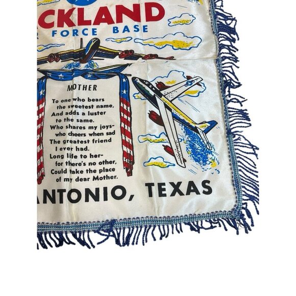 Vintage Lackland Air Force Base Pillow Case Sham 17.5" x 16" with Fringe - Picture 4 of 10